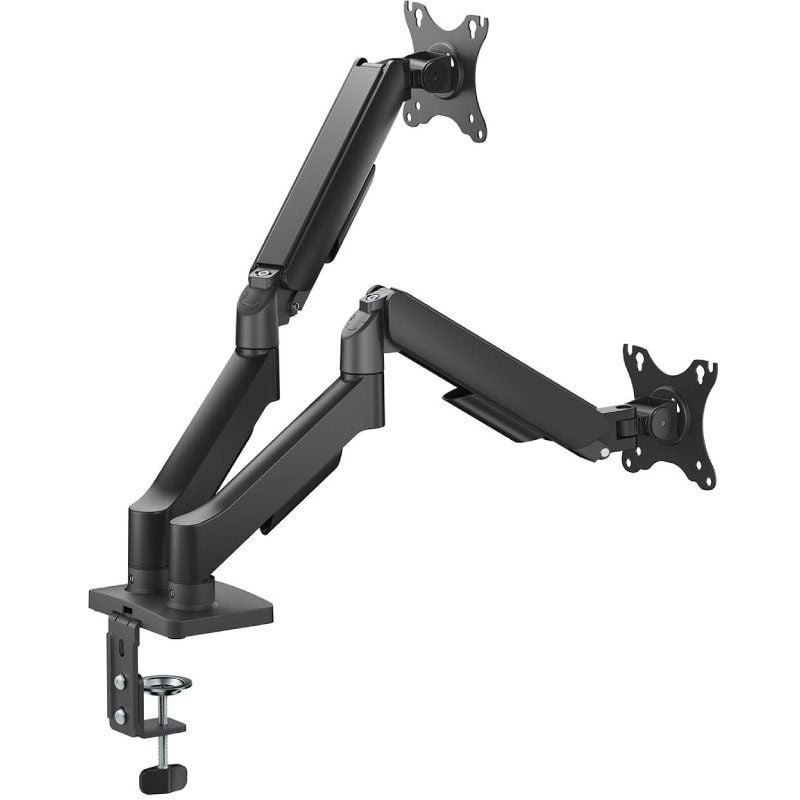 Soporte de Mesa con Contrapeso para 2 Monitores Aisens DT32TSR-357/ Giratorio/ Inclinable/ hasta 9kg