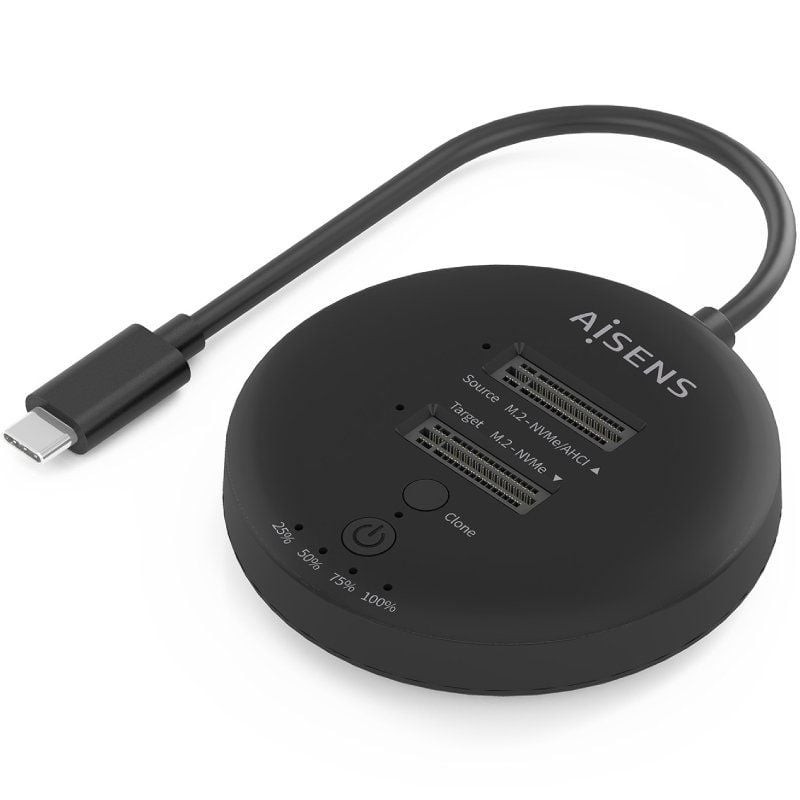 Docking Station USB 3.2 Gen2 Tipo-C para SSD M.2 NVMe Aisens ASDS-2M2N05-BK/ Gris