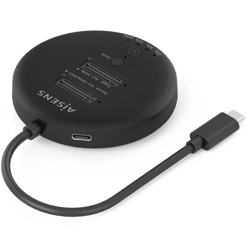 Docking Station USB 3.2 Gen2 Tipo-C para SSD M.2 NVMe Aisens ASDS-2M2N05-BK/ Gris