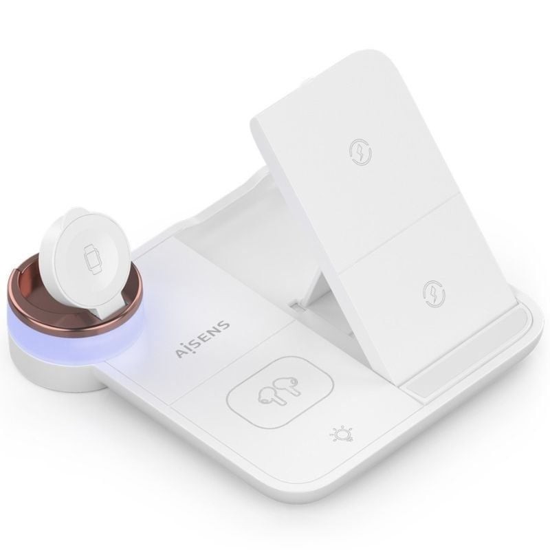 Base de carga Inalámbrica Aisens ASCH-15W4WC061-W/ 15W/ Blanco