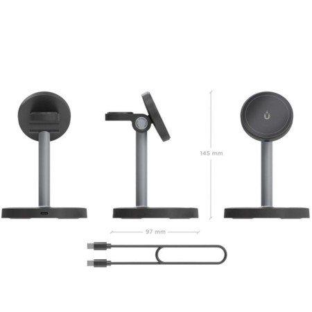 Base de carga Inalámbrica Aisens ASCH-15W3WC066-BK/ 15W/ Negro