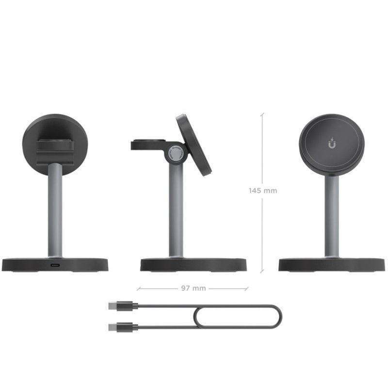 Base de carga Inalámbrica Aisens ASCH-15W3WC066-BK/ 15W/ Negro
