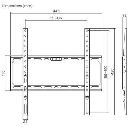 Soporte de Pared Aisens WT75F-389 para Monitores y TV de 32-75″/ hasta 45kg