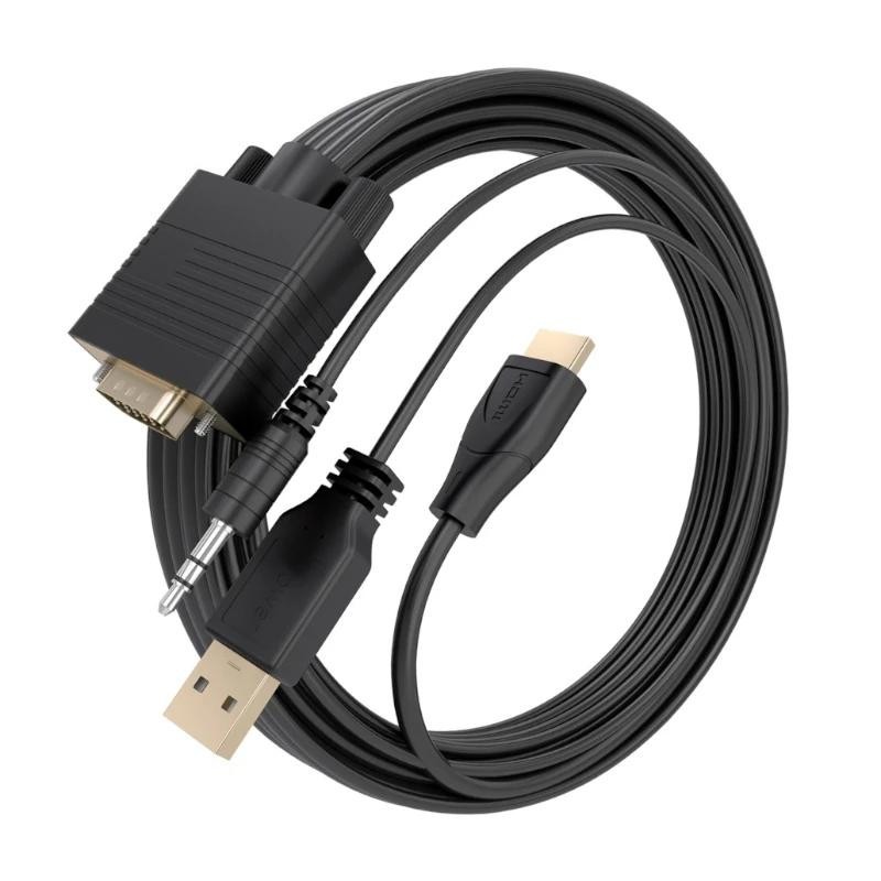 Cable Conversor Aisens A122-1015 SVGA Macho - USB Macho - Jack Macho/ HDMI Macho/ 2m/ Negro