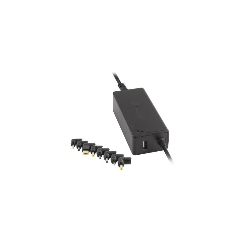 Cargador de Portátil NGS W-70W/ 1xUSB/ 70W/ Automático/ 9 Conectores/ Voltaje 18.5-20V