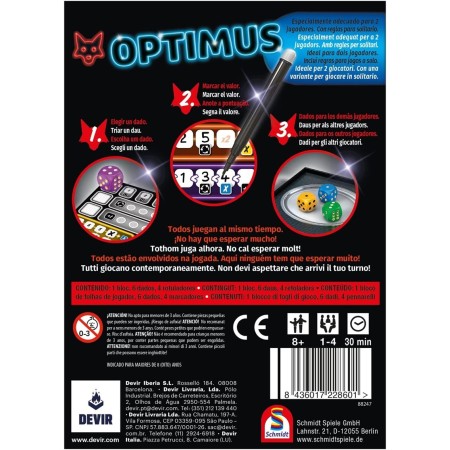 Juego de mesa devir optimus pegi 8