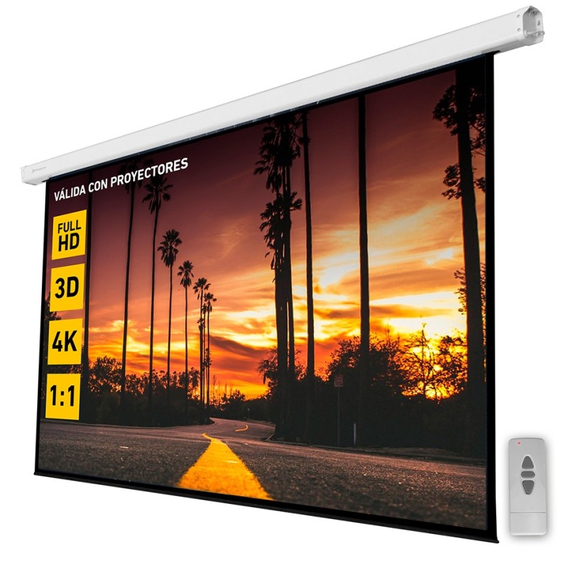 Phoenix - pantalla electrica videoproyector pared y techo 169´´ ratio 1:1 4:3 16:9 3m x 3m