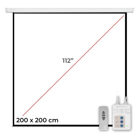 Pantalla electrica videoproyector pared y techo phoenix 112´´ ratio 1:1 - 4:3 - 16:9 2m x 2 m posicion ajustable - carcasa blanc