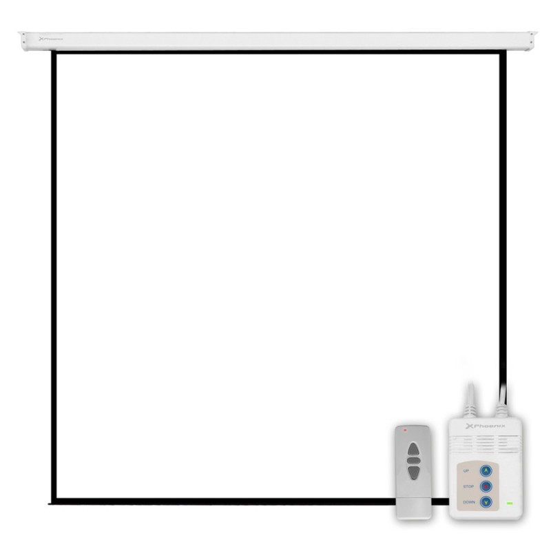 Pantalla electrica videoproyector pared y techo phoenix 135´´ratio 1:1 - 4:3 - 16:9 2.4m x 2.4m posicion adjustable - carcasa bl