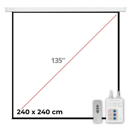 Pantalla electrica videoproyector pared y techo phoenix 135´´ratio 1:1 - 4:3 - 16:9 2.4m x 2.4m posicion adjustable - carcasa bl