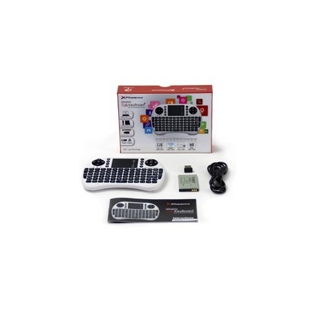 Mini teclado inalambrico wireless 2.4ghz phoenix touchpad multimedia smart tv - tvbox - android tv - color blanco y negro