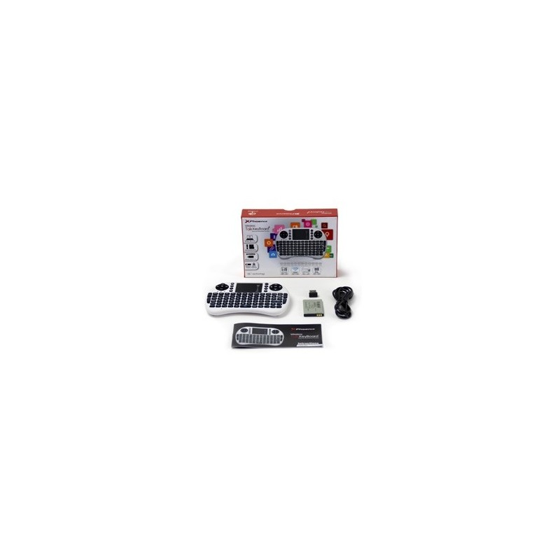Mini teclado inalambrico wireless 2.4ghz phoenix touchpad multimedia smart tv - tvbox - android tv - color blanco y negro