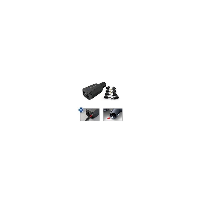 Cargador adaptador universal 90w phoenix phlaptopcarcharger para coche - vehiculo - mechero para portatil - netbooks - puerto us