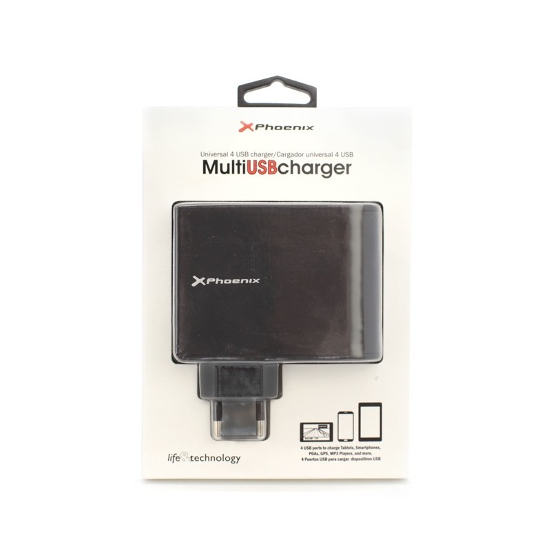 Cargador de pared 5.1v de 4 entradas usb 2.1a