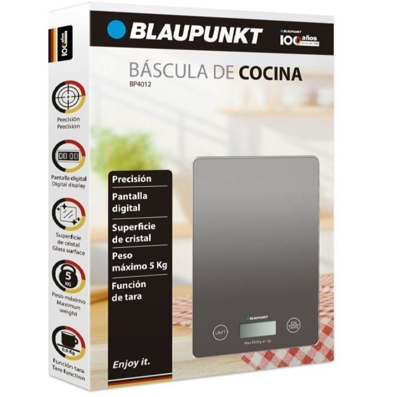 Báscula de Cocina Electrónica Blaupunkt BP4012/ hasta 5kg/ Gris