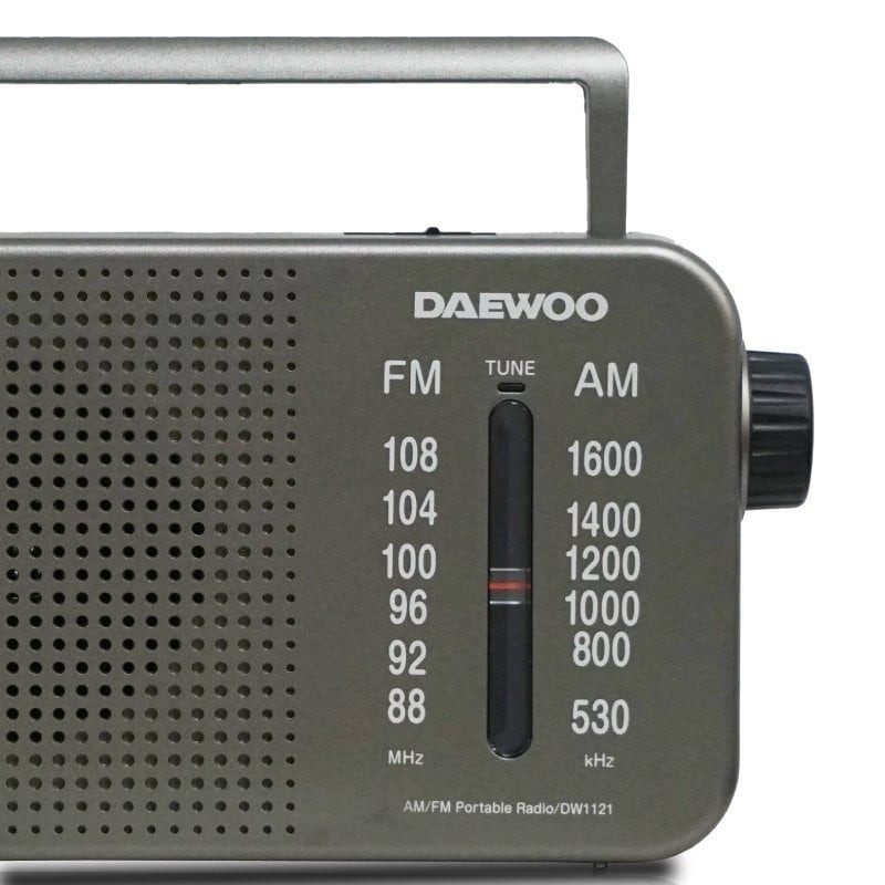 Radio Portátil Daewoo DW1121/con Cable/ a Pilas/ Gris