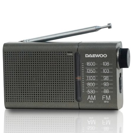 Radio Portátil Daewoo DW1035/ a Pilas/ Gris Oscuro