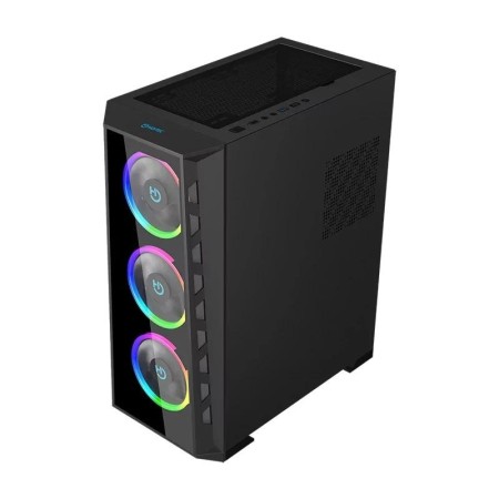 Caja ordenador gaming hiditec mh12 e - atx argb cristal templado negro