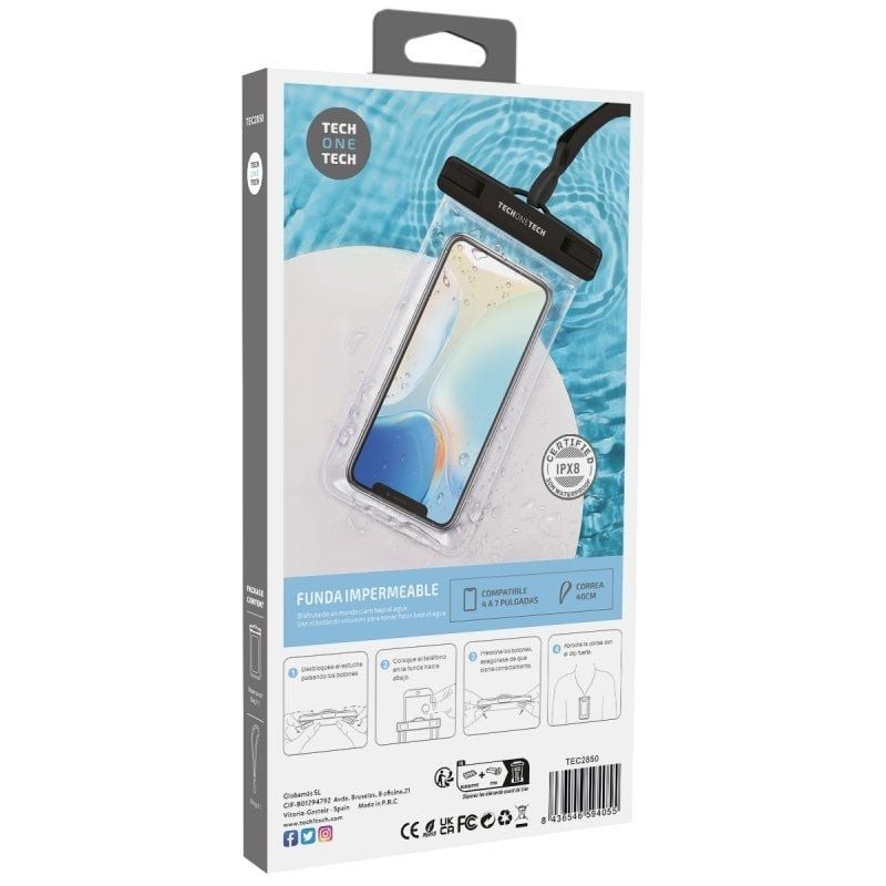 Funda Universal Impermeable para Smartphone Tech One Tech TEC2850/ Hasta 7″