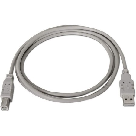 Cable USB 2.0 Impresora Aisens A101-0002/ USB Tipo-B Macho - USB Macho/ 1.8m/ Beige