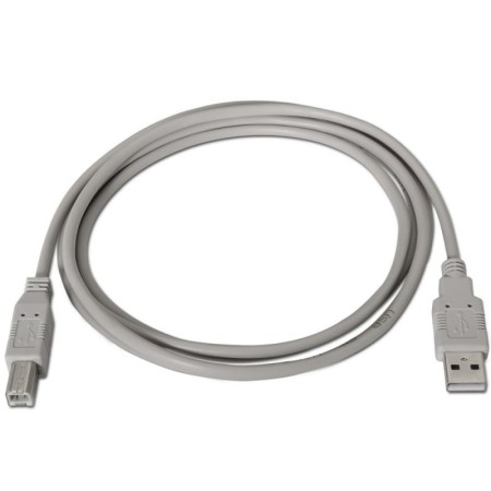Cable USB 2.0 Impresora Aisens A101-0004/ USB Tipo-B Macho - USB Macho/ 4.5m/ Beige