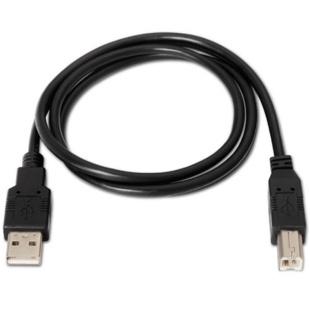 Cable USB 2.0 Impresora Aisens A101-0005/ USB Tipo-B Macho - USB Macho/ 1m/ Negro