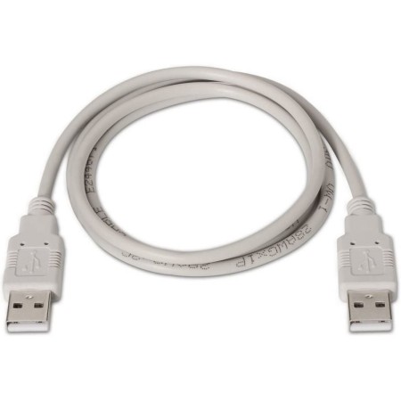 Cable USB 2.0 Aisens A101-0021/ USB Macho - USB Macho/ 1m/ Beige