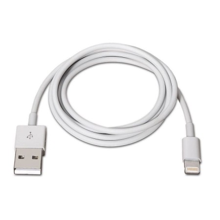 Cable USB 2.0 Lightning Aisens A102-0036/ USB Macho - Lightning Macho/ 2m/ Blanco