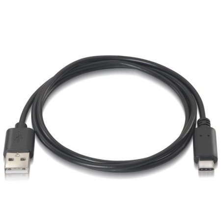Cable USB 2.0 Tipo-C Aisens A107-0050/ USB Tipo-C Macho - USB Macho/ 480Mbps/ 50cm/ Negro