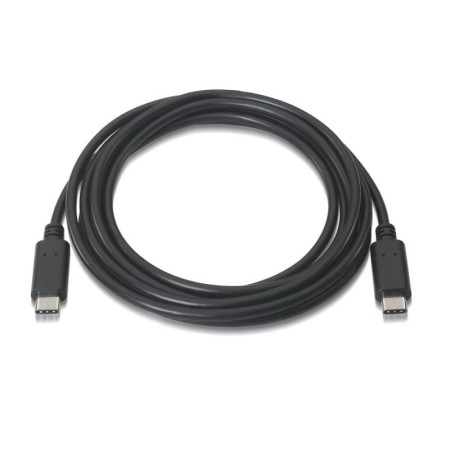 Cable USB 2.0 Tipo-C Aisens A107-0056/ USB Tipo-C Macho - USB Tipo-C Macho/ 480Mbps/ 1m/ Negro