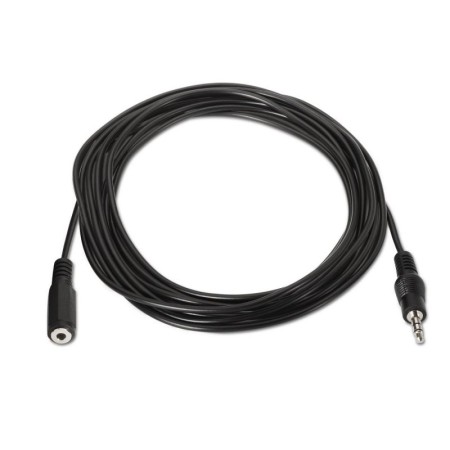 Cable Estéreo Aisens A128-0146/ Jack 3.5 Macho - Jack 3.5 Hembra/ Hasta 0.1W/ 3m/ Negro