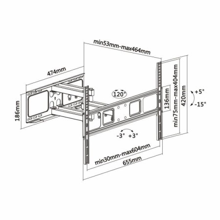 Soporte de Pared Giratorio/ Inclinable/ Nivelable Aisens WT70TSLE-023 para TV de 37-70″/ hasta 40kg