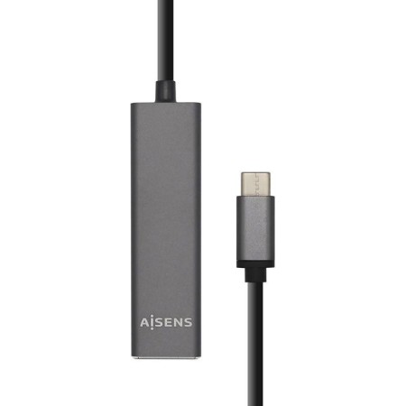 Aisens Hub USB 3.1 USB-C/M-4xTipo A/H gris, 15cm