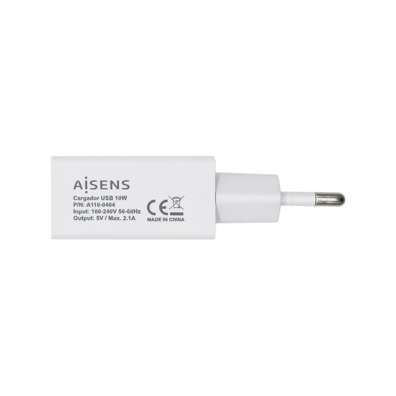 Cargador de Pared Aisens A110-0404/ 1xUSB/ 10W