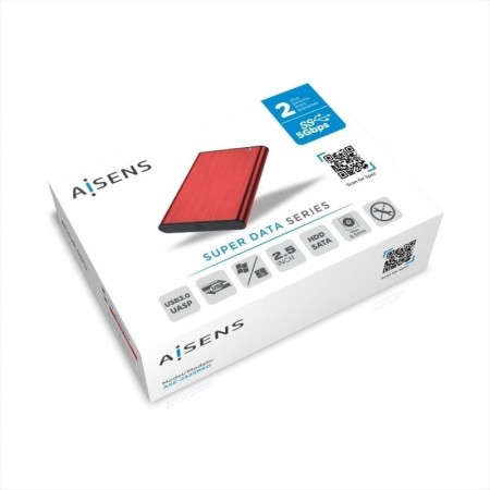 Caja Externa para Disco Duro de 2.5″ Aisens ASE-2525RED/ USB 3.1/ Sin tornillos
