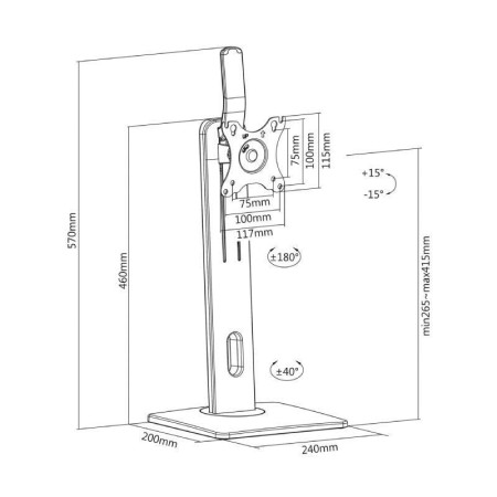 Soporte de Sobremesa para Monitor Aisens DT32TSR-063/ Giratorio/ Inclinable/ hasta 7kg