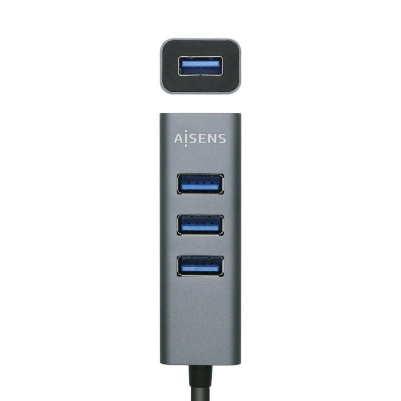 Hub USB 3.0 Aisens A106-0507/ 4xUSB/ Gris
