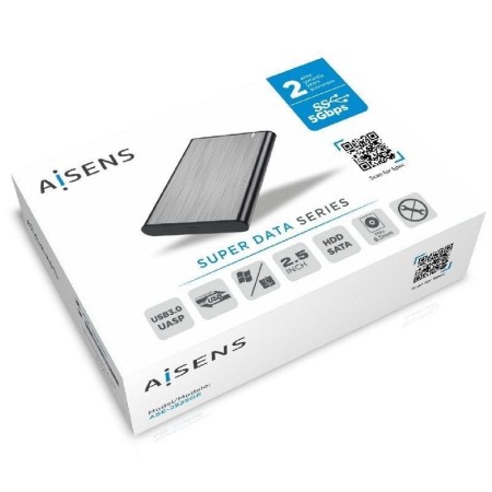 Caja Externa para Disco Duro de 2.5″ Aisens ASE-2525GR/ USB 3.1/ Sin tornillos