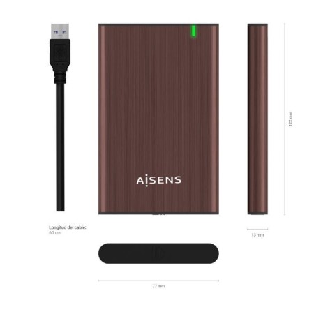 Caja Externa para Disco Duro de 2.5″ Aisens ASE-2525BWN/ USB 3.0/ Sin tornillos