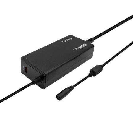 Cargador de Portátil Aisens ASLC-90WAUTO-BK/ 1xUSB/ 90W/ Automático/ 12 Conectores/ Voltaje 15-20V
