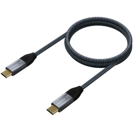 Cable USB 2.0 Tipo-C Aisens A107-0629 5A 100W/ USB Tipo-C Macho - USB Tipo-C Macho/ Hasta 100W/ 480Mbps/ 2m/ Gris