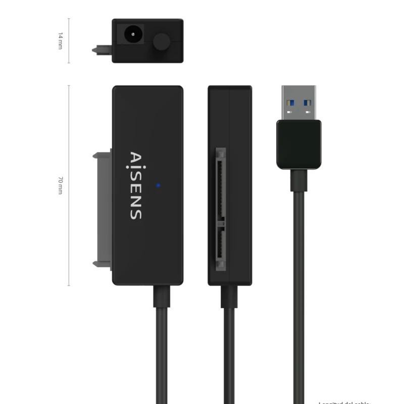 Adaptador para Discos Duros 2.5″/3.5″ Aisens ASE-35A01B/ USB 3.0 - SATA/ con Alimentador