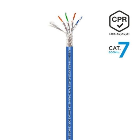 Bobina de Cable RJ45 SFTP AWG23 LSZH CPR Dca Aisens A146-0664 Cat.7/ 100m/ Azul