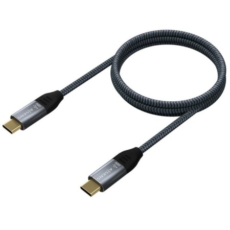 Cable USB 3.2 Tipo-C Aisens A107-0670 20GBPS 100W/ USB Tipo-C Macho - USB Tipo-C Macho/ Hasta 100W/ 20Gbps/ 60cm/ Gris