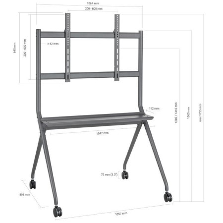 Soporte de Suelo con Ruedas Aisens FT86FE-143 para TV o Pantalla Interactiva 50″-86″/ hasta 120kg