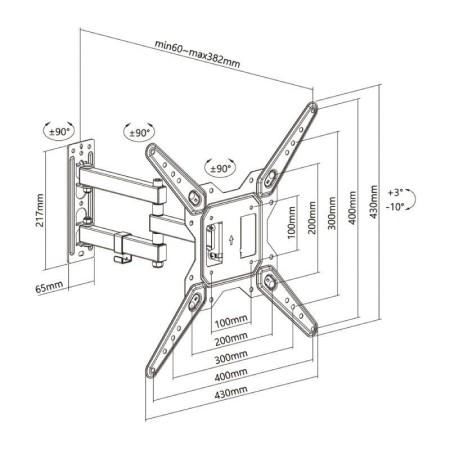 Soporte de Pared Giratorio/ Inclinable/ Aisens WT55TSE-153 para TV de 23-55″/ hasta 30kg
