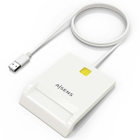Lector de DNI y Tarjetas Aisens ASCR-SN07-W/ USB 2.0/ Blanco