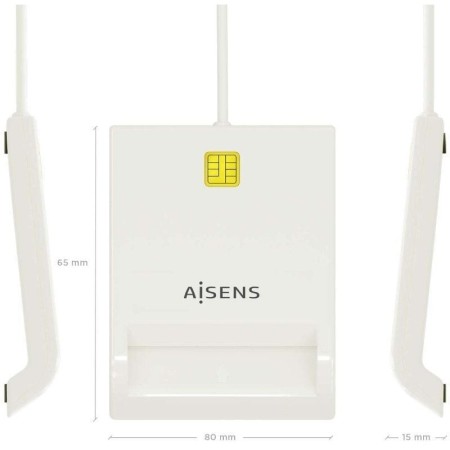 Lector de DNI y Tarjetas Aisens ASCR-SN07-W/ USB 2.0/ Blanco