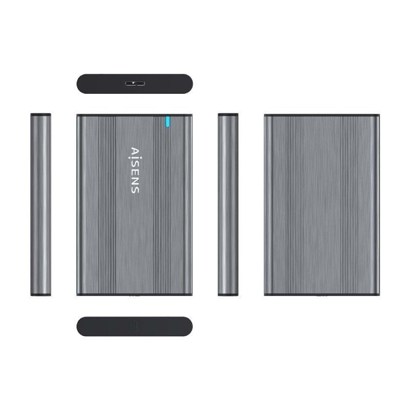 Caja Externa para Disco Duro de 2.5″ Aisens ASE-2526GR/ USB 3.1/ Sin tornillos