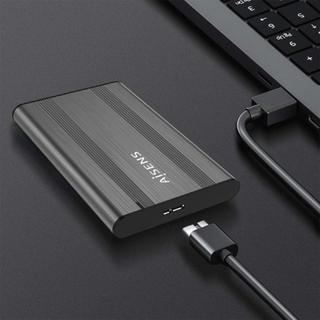 Caja Externa para Disco Duro de 2.5″ Aisens ASE-2526GR/ USB 3.1/ Sin tornillos